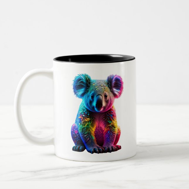 Radiant Glowing Koala Två-Tonad Mugg (Vänster)