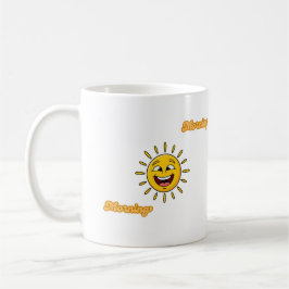 Radiant Golden Sun Artistic Graphic Mug Kaffemugg