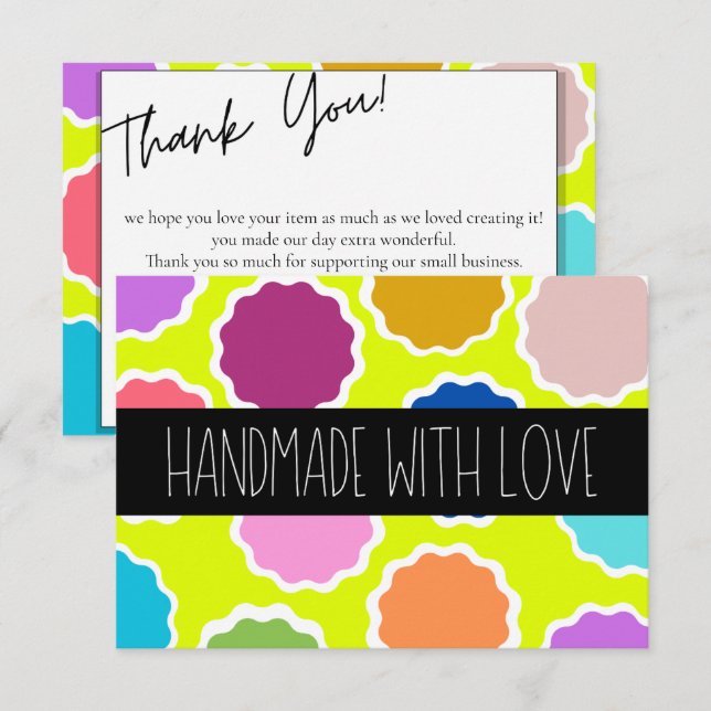 Radiant Gratitude: Handdesignad vibrance Tack Kort (Fram/baksida)