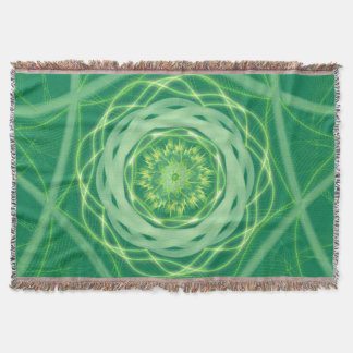 Radiant Green Spirograph Mandala Filt