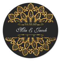 Radiant Guld Mandala Stickers med Blommigt Eleganc