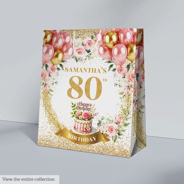 Radiant Guld nummer 80 Birthday Boho Party Bag (Radiant Gold Number 80th Birthday Boho Party Bag

)