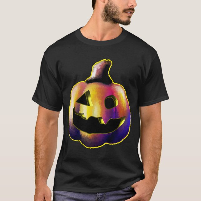 Radiant Halloween Jack-O'-Lantern - Upplyst i B T Shirt (Framsida)
