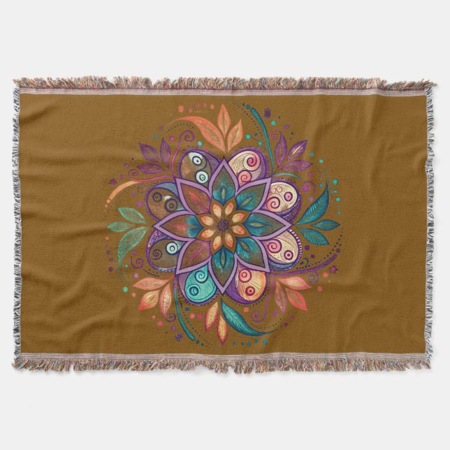 “Radiant Harmony Mandala" Filt (Framsidan)