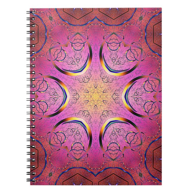 Radiant Heart Kaleidoscope Anteckningsbok (Framsidan)
