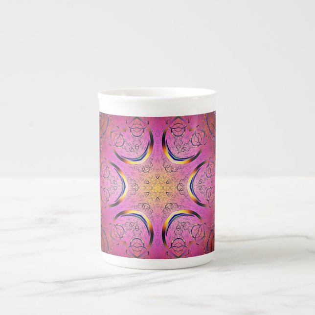 Radiant Heart Kaleidoscope Benporslin Mugg (Framsidan)