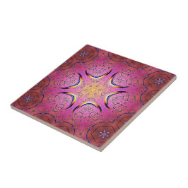 Radiant Heart Kaleidoscope Kakelplatta