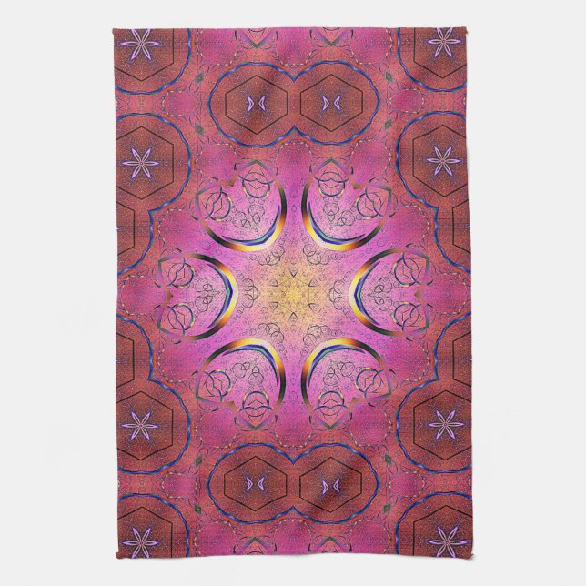 Radiant Heart Kaleidoscope Kökshandduk (Vertikal)