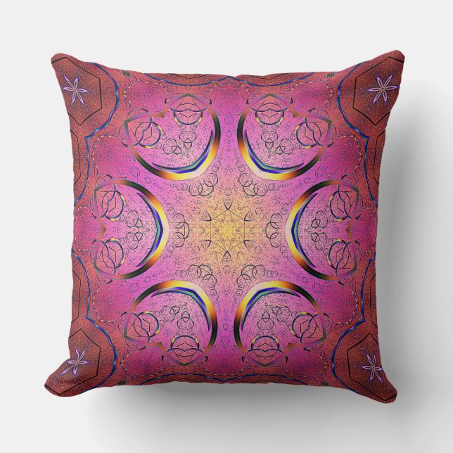 Radiant Heart Kaleidoscope Kudde (Framsida)
