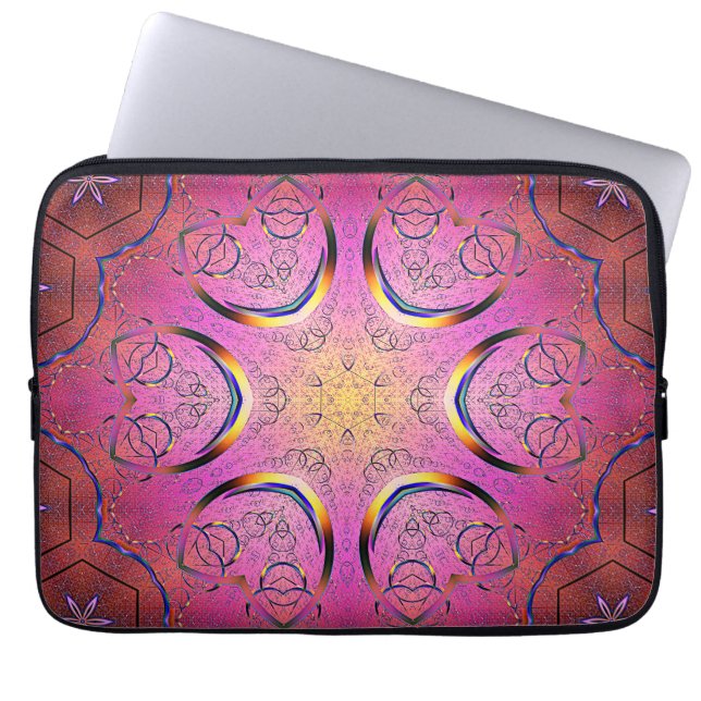 Radiant Heart Kaleidoscope Laptop Fodral (Framsidan)