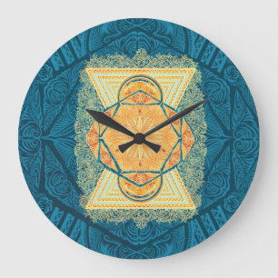 Radiant Helig Geometry Mandala Stor Klocka