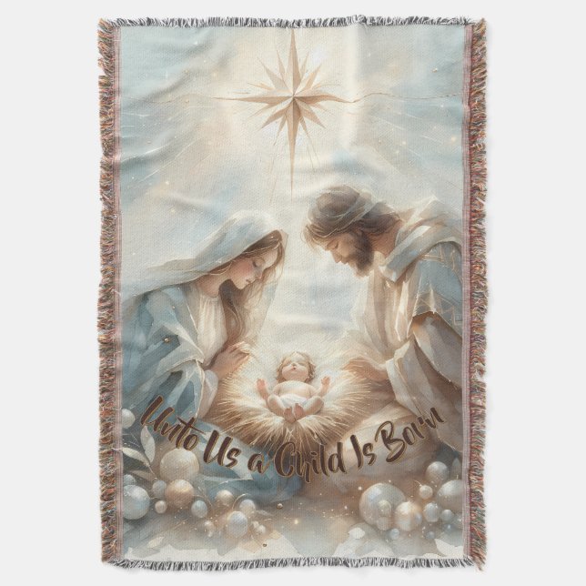 Radiant Holy Family Nativity Scene Filt (Framsidan Vertikal)