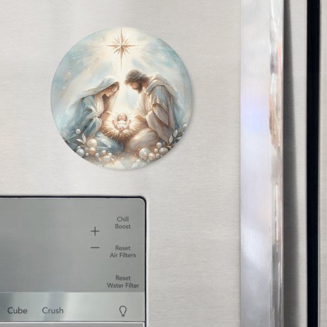 Radiant Holy Family Nativity Scene Magnet (In Situ (Fridge))