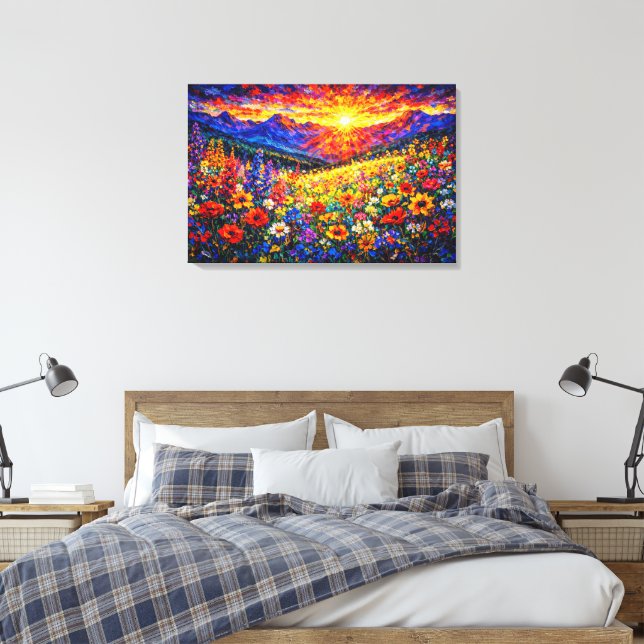 Radiant Horizon: The Wildflower Mountain Surge Canvastryck (Insitu (sovrum))