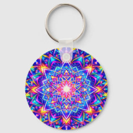 Radiant Kaleidoscope Mandala –Color Harmony Charm Nyckelring