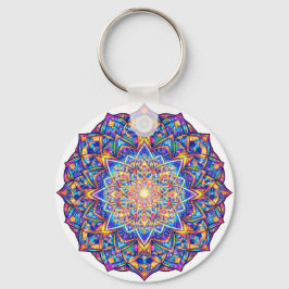 Radiant Kaleidoscope Mandala – Color Harmony Nyckelring