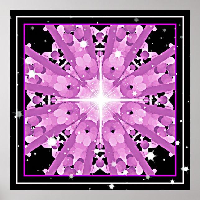 *~* Radiant Lavender Violet Ray Mandala Poster (Framsidan)