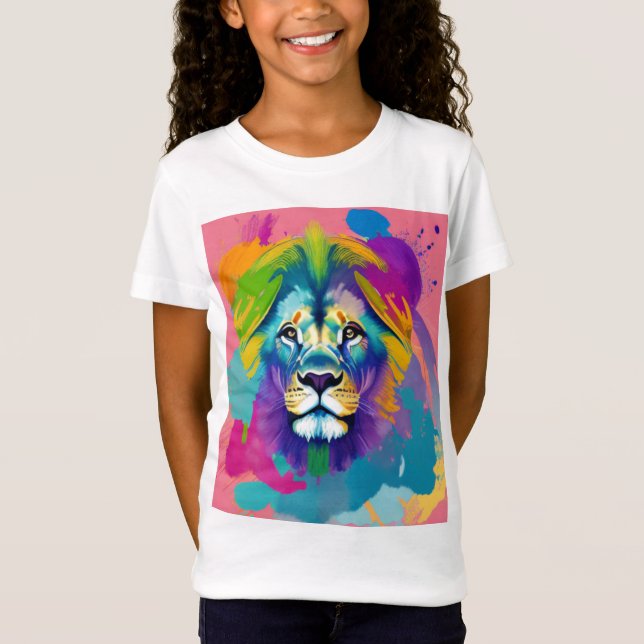Radiant Lejon - vattenfärgen Lejon T Shirt (Framsida)