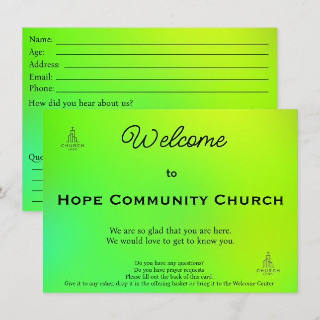 Radiant Life Church Connect-kort Kort (Fram/baksida)
