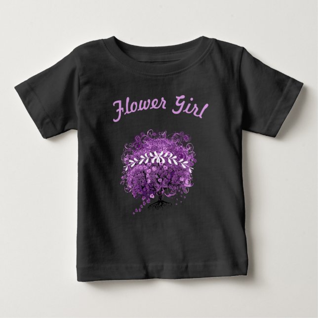 Radiant Lila Heart Löv Träd Bröllop T-shirt (Framsida)