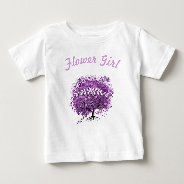 Radiant Lila Heart Löv Träd Bröllop Tee (Framsida)