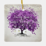 Radiant Lila Romantic Heart Löv Bröllop Julgransprydnad Keramik<br><div class="desc">Under Stars Sparkling Garland och Stars med Rustic Romantic Mason Burk och Fireflies på en Silvery Background Mason Burk Radiant Lila Lila Heart Löv Firefly Träd Bröllop Samling - se fler Whimsical Träd Bejourers- Radiant  Heart Firefly</div>