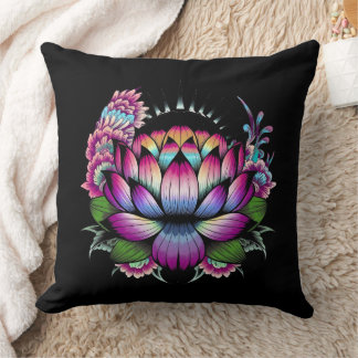 Radiant Lotus Blommar - Andlig Harmony Kudde