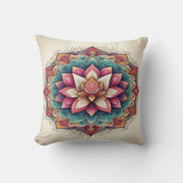 Radiant Lotus Mandala: Blooming Serenity Kudde