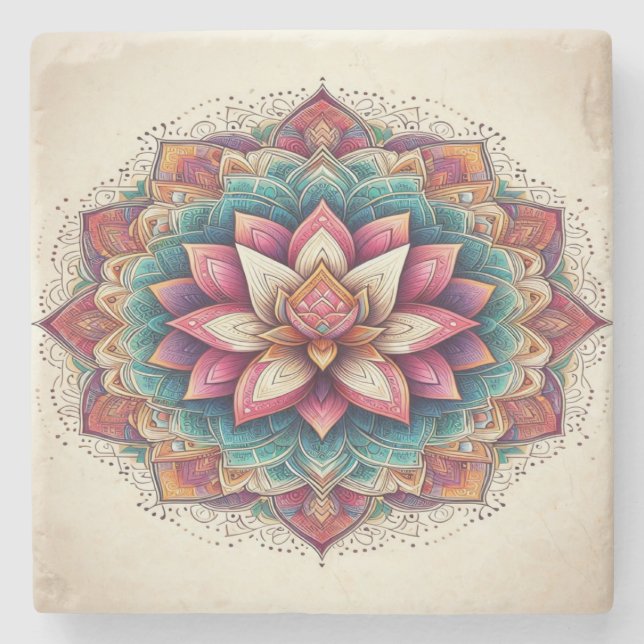 Radiant Lotus Mandala: Blooming Serenity Stenunderlägg (Framsidan)