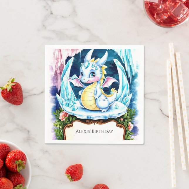 Radiant Lycklig Dragon Birthday Pappersservett (Insitu)