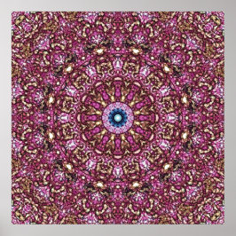 Radiant Magenta Mandala Kaleidoscope Skriv ut Poster