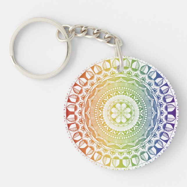 Radiant Mandala Spectrum Acrylic Keychain (Framsidan)