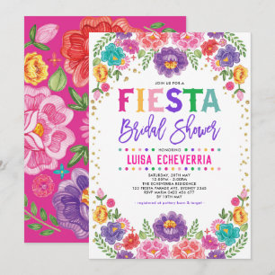 Radiant mexikansk Blommigt Fiesta Möhippa Inbjudningar