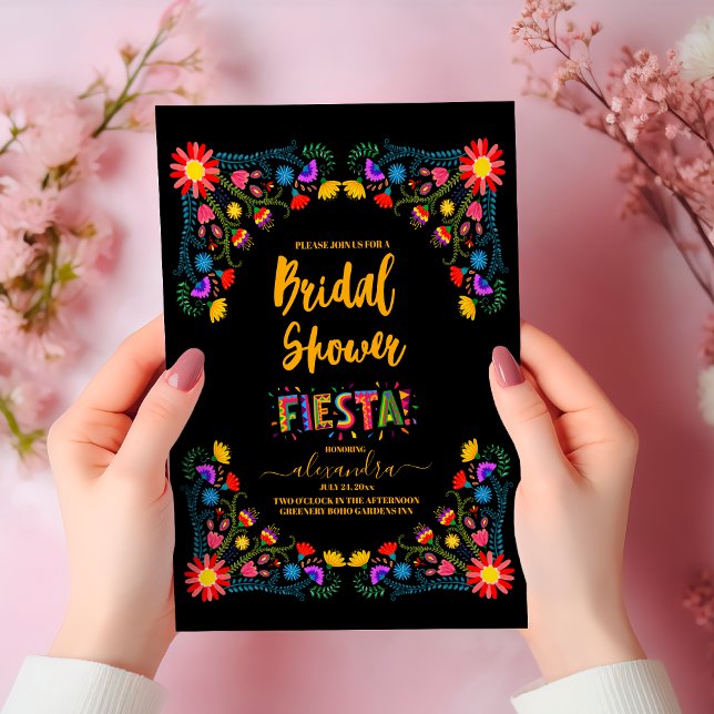 Radiant mexikansk Blommigt Fiesta Möhippa Inbjudningar (Skapare uppladdad)