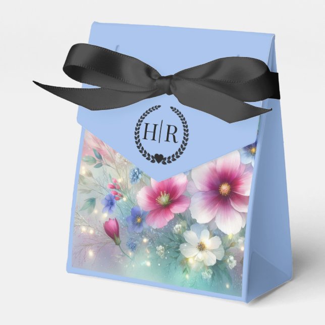 Radiant mousserande Vår Blooms Bröllop Presentaskar (Framsidan Sidan)