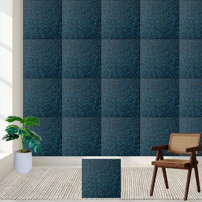 Radiant Öga-fångstande Blue Glitter Particle Kakelplatta (Radiant Eye-catching Blue Glitter Particle Ceramic Tile)
