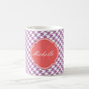 Radiant Orchid Houndstooth Monogram Mugg
