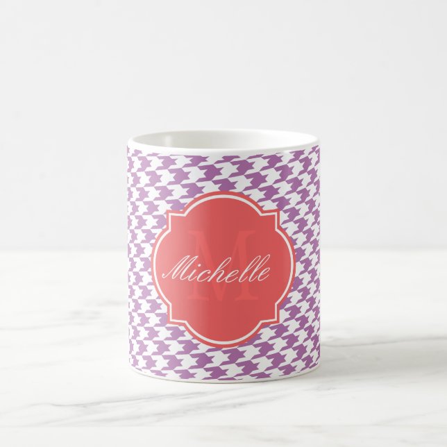Radiant Orchid Houndstooth Monogram Mugg (Center)
