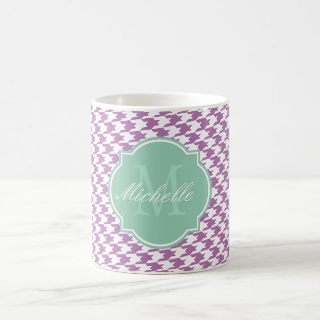 Radiant Orchid Houndstooth Monogram Mugg (Center)