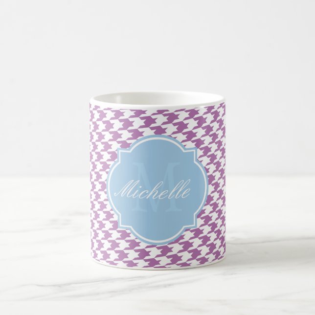 Radiant Orchid Houndstooth Monogram Mugg (Center)