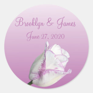 Radiant Orchid Wedding Stickers Tulip Runt Klistermärke