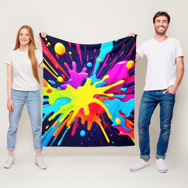 Radiant Paint Explosion Fleecefilt (På plats)