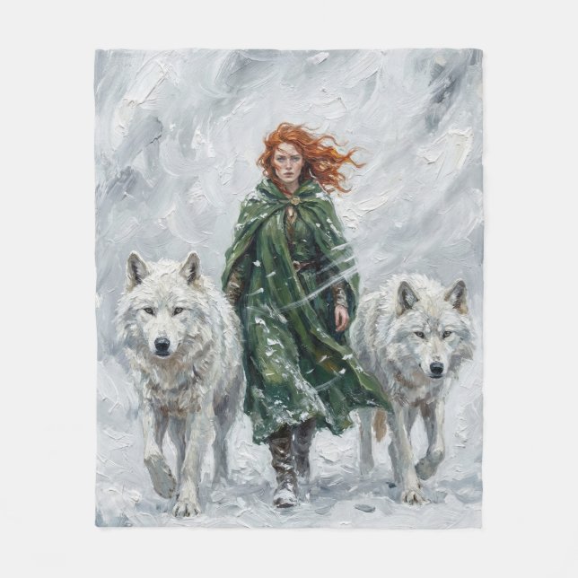 Radiant Peace Dove Lantern Imbolc Snowdrops Art Fleecefilt (Framsidan)