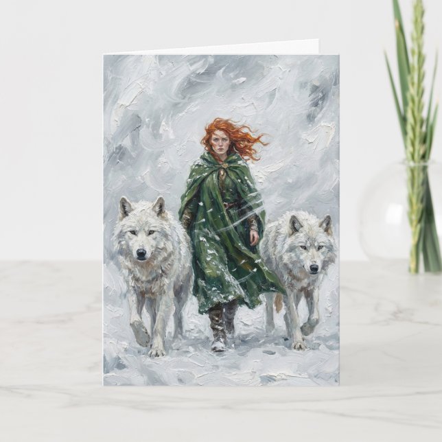 Radiant Peace Dove Lantern Imbolc Snowdrops Art Kort (Framsida)