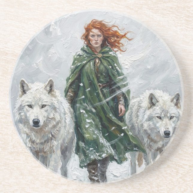 Radiant Peace Dove Lantern Imbolc Snowdrops Art Underlägg (Framsidan)