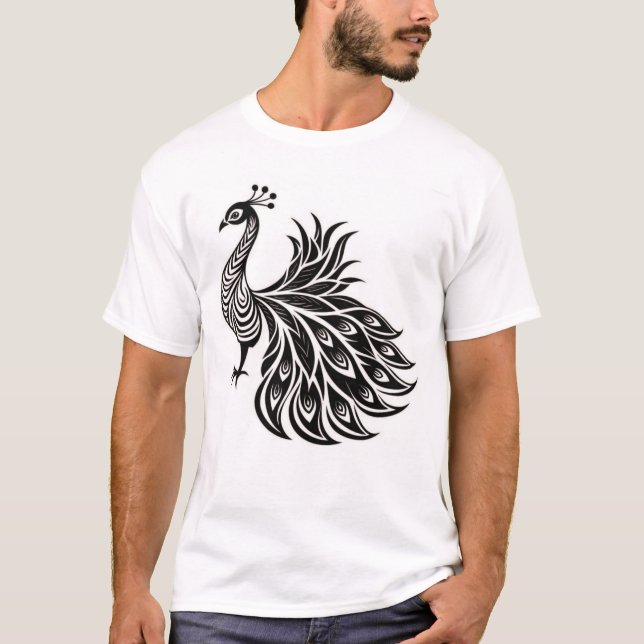 Radiant Peacock Glory T-shirt Design (Framsida)