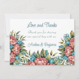 Radiant Peony Bouquet Kärlek och tack Inbjudningar