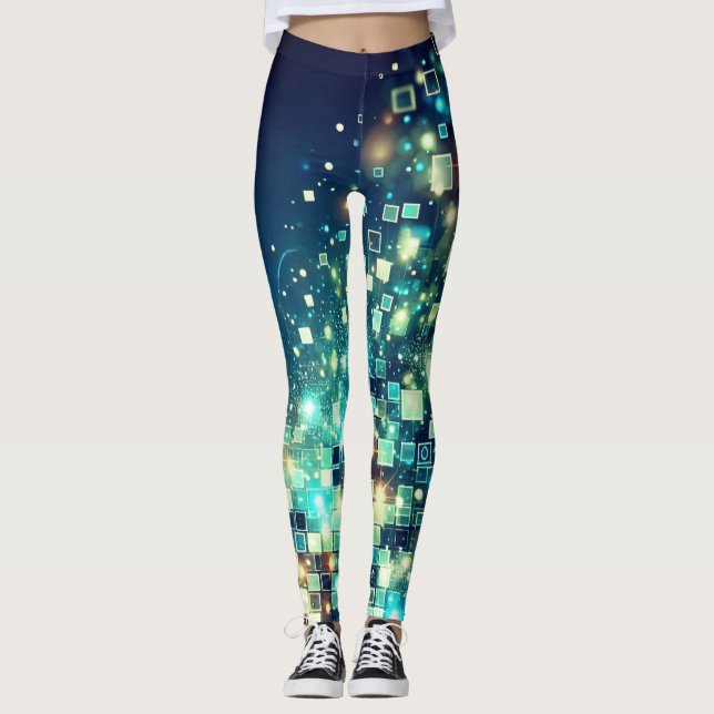 Radiant Pixel Bokeh Leggings (Framsida)