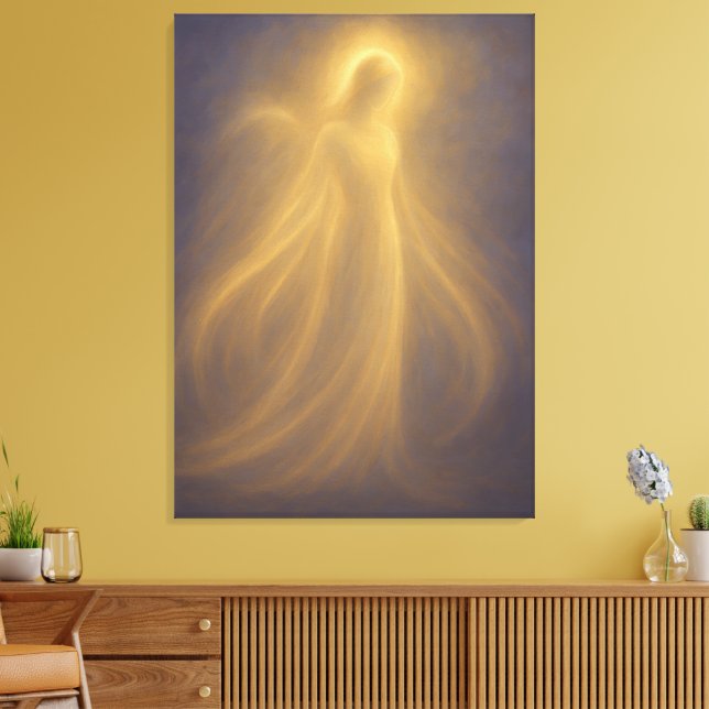 Radiant Presence Angel of Golden Light Spiritual Canvastryck (Insitu (Vardagsrum))