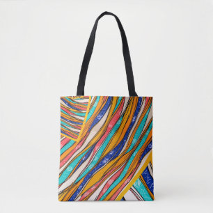 Radiant Rainbow Elegance: Snyggt Patterned Tote Tygkasse